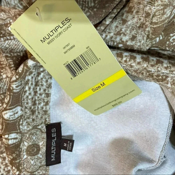 Multiples M NWT boho tint brown/white‎ shirt dress - Picture 6 of 6